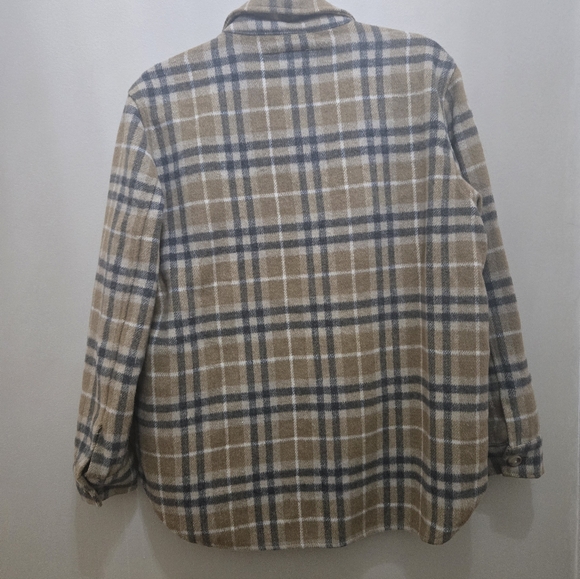 Cabincore Thick Flannel in Coffee Tan Plaid Womens Medium BLANKNYC Chore Jacket - Picture 3 of 6